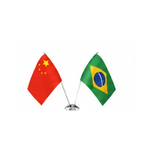 China and Brazil flags